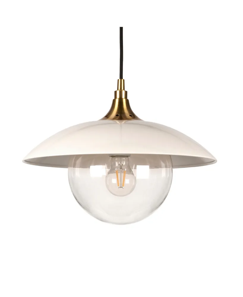 Ida 9.5 Wide Pendant with Glass Shade in Brass/Clear 