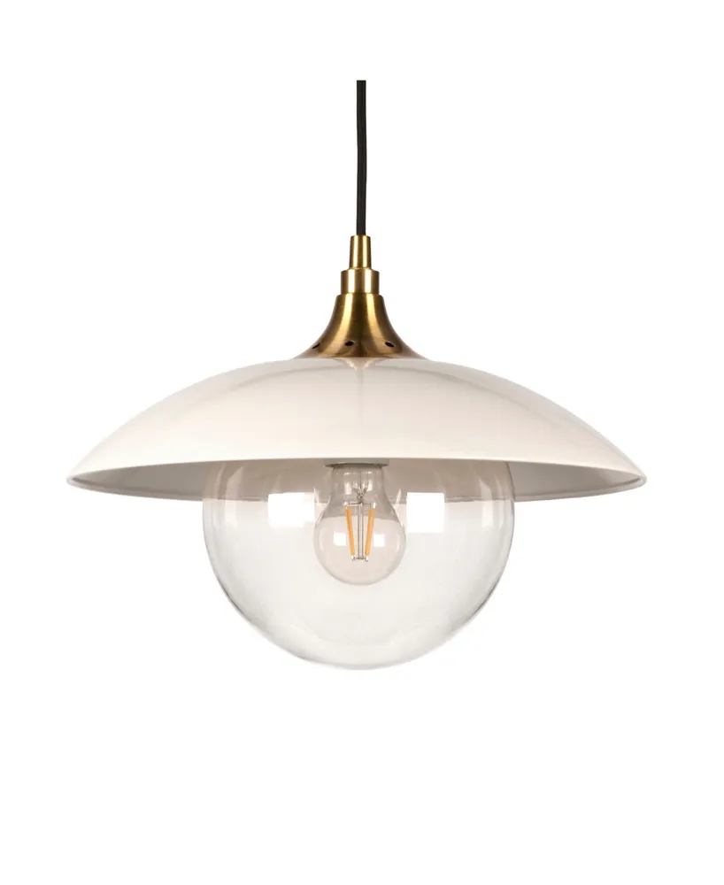 Hudson & Canal Alvia 14.5" Metal and Glass Shade Wide Pendant