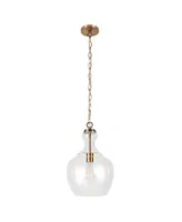 Hudson & Canal Verona 11" Glass Shade Wide Pendant