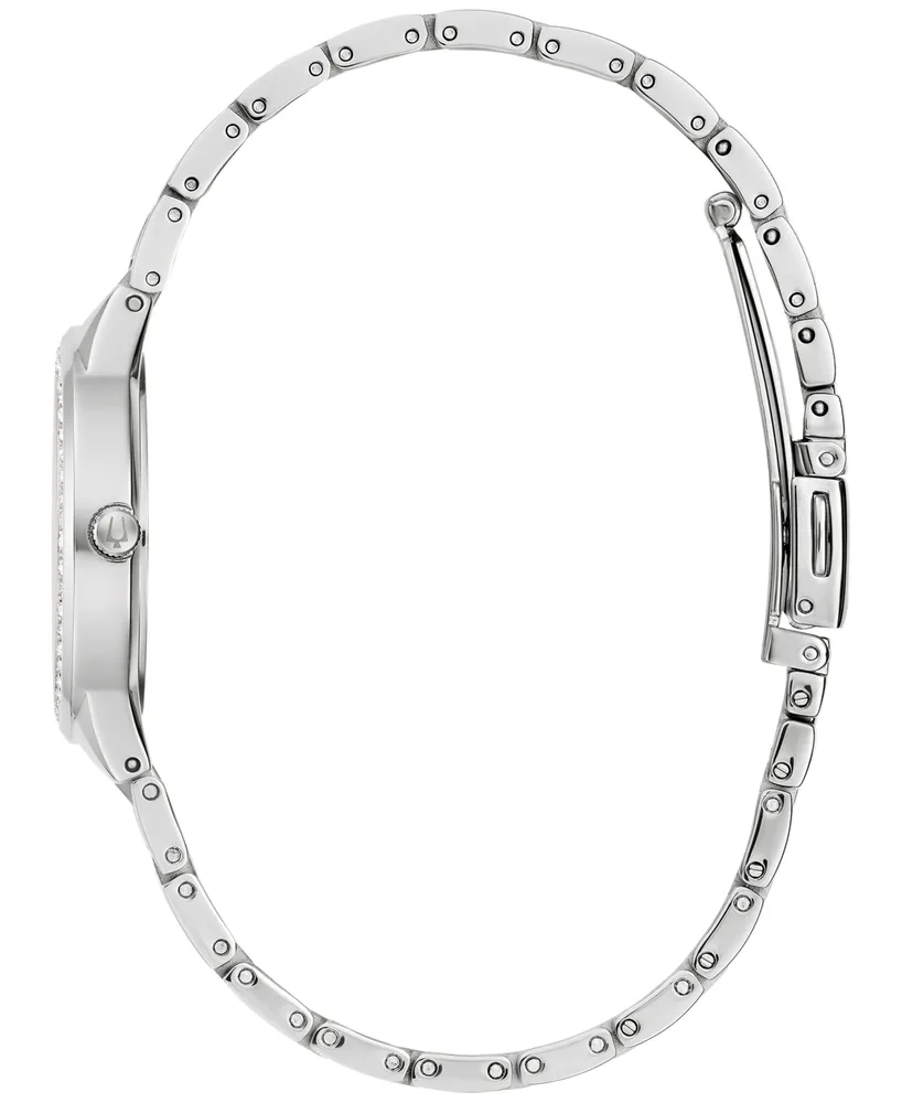 Bulova Women's Classic Crystal Stainless Steel Bracelet Watch Box Set 30mm