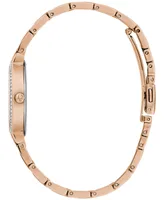 Bulova Women's Classic Crystal Rose Gold-Tone Bracelet Watch Box Set 30mm