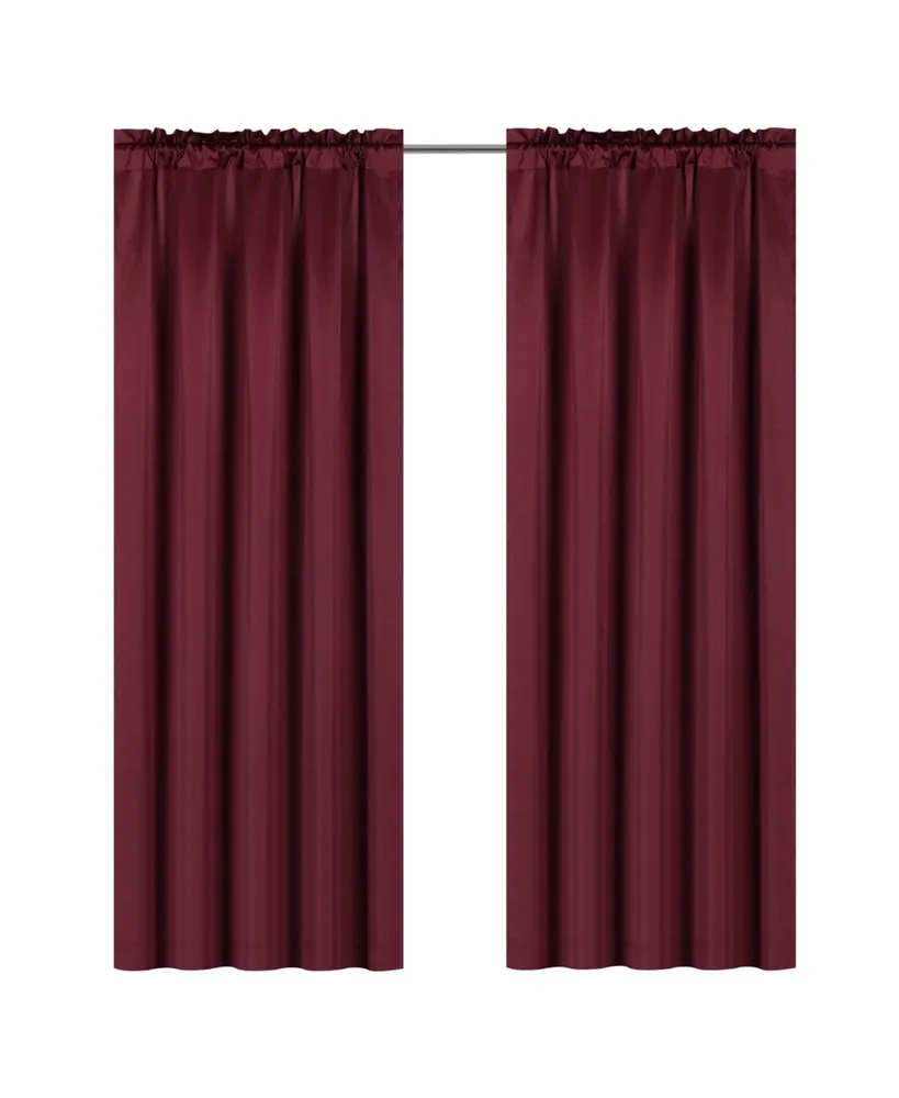 Kate Aurora Lux Living Complete 9 Piece Semi Sheer Rod Pocket Window Curtain & Valance Set