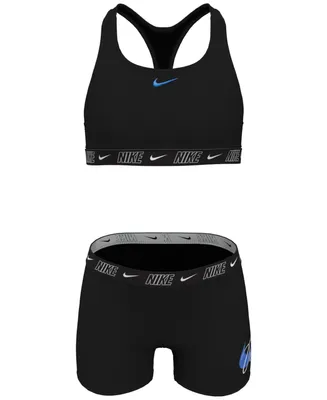 Nike Big Girls Logo Tape Racerback Top and Swim Shorts, 2 Piece Set