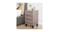 Modern Nightstand with 3 Drawers for Bedroom Living Room