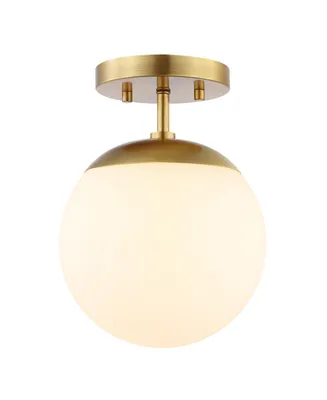 Jonathan Y Marcel Bistro Bohemian Farmhouse Ironfrosted Glass Led Semi Flush Mount