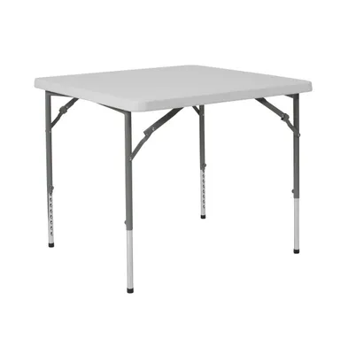 Emma+Oliver 2.79-Foot Square Height Adjustable Plastic Folding Table