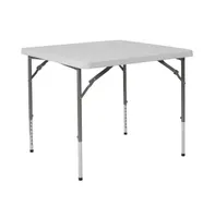 Emma+Oliver 2.79-Foot Square Height Adjustable Plastic Folding Table