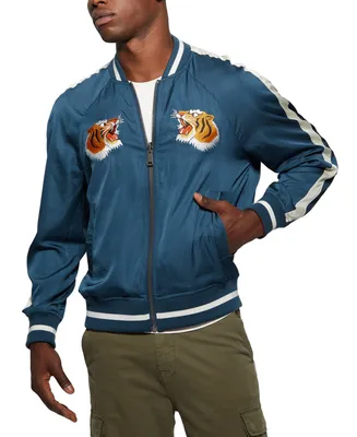 Guess Men's Irvine Reversible Embroidered Bomber Jacket