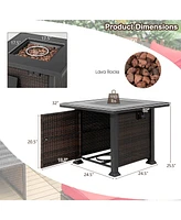 32'' Propane Fire Pit Table 50,000 Btu Square Firepit Heater