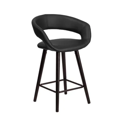 Plath 24 Inch Cappuccino Ultramodern Bar Counter Stool With Upholstered Seat