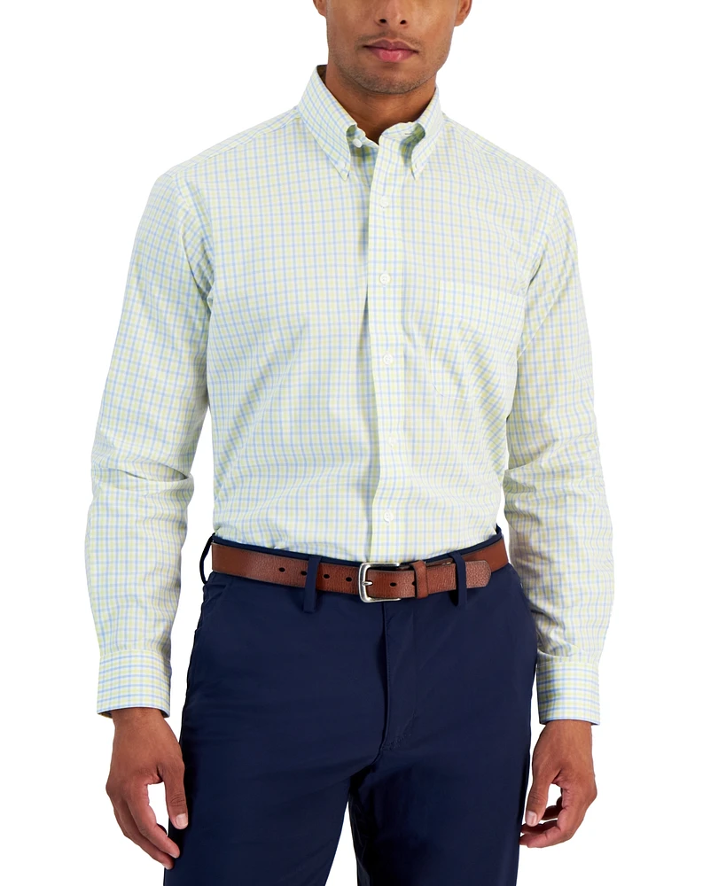 Club Room Men's Regular-Fit Gingham Dress Shirt, Created for Macy's