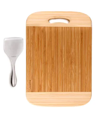 BergHOFF Bamboo 2 Piece Two-Toned Board and Aaron Probyn Cheese Knife Set
