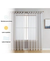 Hlc.me Tab Top Window Curtain Sheer Voile Panels for Living Room & Bedroom