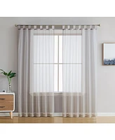 Hlc.me Tab Top Window Curtain Sheer Voile Panels for Living Room & Bedroom