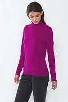 Jennie Liu Women's 100% Pure Cashmere Long Sleeve Turtleneck Pullover Sweater