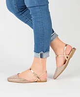 Journee Collection Women's Nysha Rhinestone Flats