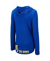 Women's Colosseum Royal Pitt Panthers My Lover Lightweight Hooded Long Sleeve T-shirt