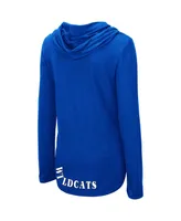 Women's Colosseum Royal Kentucky Wildcats My Lover Lightweight Hooded Long Sleeve T-shirt