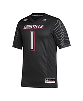 Men's adidas #1 Black Louisville Cardinals Premier Football Jersey