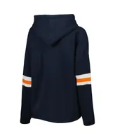 Women's Pressbox Navy Distressed Auburn Tigers Super Pennant Pullover Hoodie