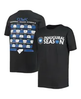 Big Boys Black Charlotte Fc Inaugural Schedule T-shirt