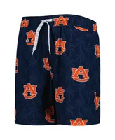 Big Boys Wes & Willy Navy Auburn Tigers Palm Tree Swim Shorts