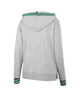 Women's Colosseum Heathered Gray Notre Dame Fighting Irish Andy V-Neck Pullover Hoodie