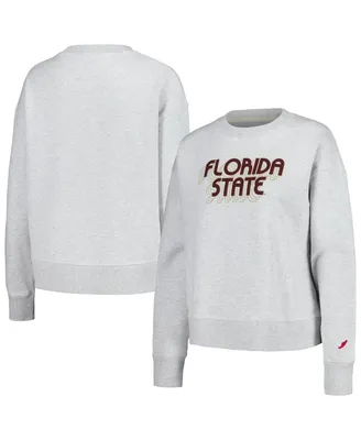 Women's League Collegiate Wear Ash Florida State Seminoles Boxy Pullover Sweatshirt