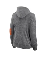 Women's Fanatics Heather Charcoal Cleveland Browns Opening Coin Flip Hoodie Full-Zip Sweatshirt