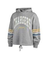 Women's '47 Brand Heather Gray Distressed Los Angeles Chargers Upland Bennett Pullover Hoodie