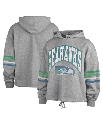 Women's '47 Brand Heather Gray Distressed Seattle Seahawks Upland Bennett Pullover Hoodie