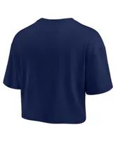 Women's Fanatics Signature Navy Michigan Wolverines Super Soft Boxy Cropped T-shirt