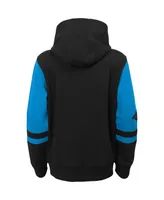 Big Boys Black Carolina Panthers Colorblock Full-Zip Hoodie