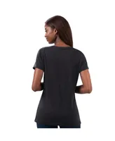 Women's G-iii 4Her by Carl Banks Black Distressed Nascar Merchandise Snap V-Neck T-shirt