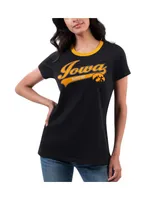 Women's G-iii 4Her by Carl Banks Black Iowa Hawkeyes Recruit Ringer T-shirt