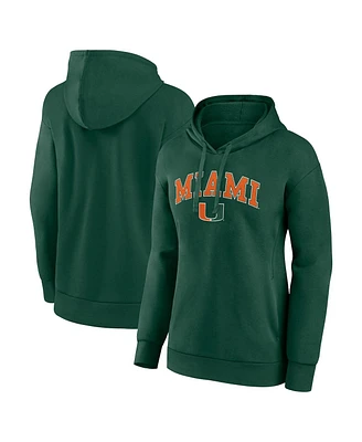 Women's Fanatics Green Miami Hurricanes Evergreen Campus Pullover Hoodie