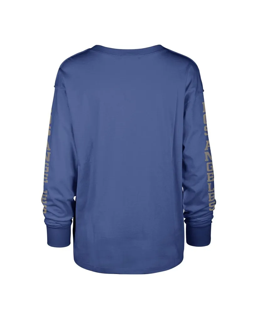 Women's '47 Brand Royal Distressed Los Angeles Rams Tom Cat Long Sleeve T-shirt