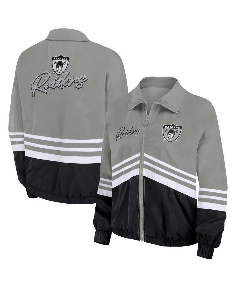 Las Vegas Raiders Unisex Corduroy Full Zip Bomber - Grey, 2XL