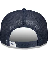 Youth Boys and Girls New Era College Navy Seattle Seahawks Main Trucker 9FIFTY Snapback Hat