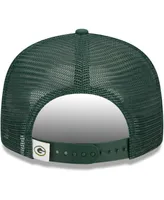 Youth Boys and Girls New Era Green Green Bay Packers Main Trucker 9FIFTY Snapback Hat