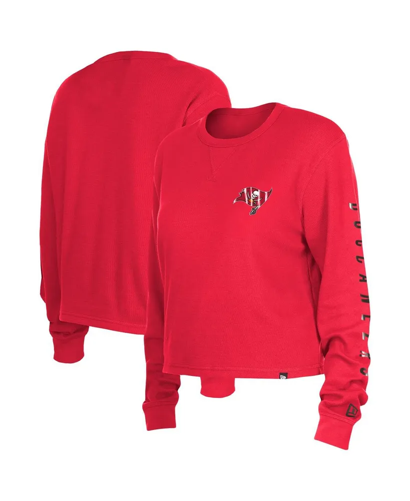 Women's New Era Red Tampa Bay Buccaneers Thermal Crop Long Sleeve T-shirt