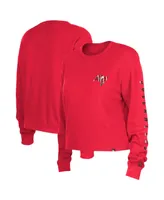 Women's New Era Red Tampa Bay Buccaneers Thermal Crop Long Sleeve T-shirt