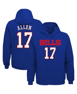 Big Boys Josh Allen Royal Buffalo Bills Mainliner Player Name and Number Pullover Hoodie