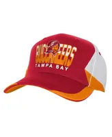 Youth Boys and Girls Mitchell & Ness Red Distressed Tampa Bay Buccaneers Retrodome Precurved Adjustable Hat