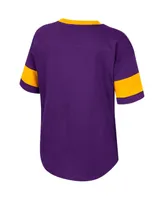 Big Girls Colosseum Purple Lsu Tigers Tomika Tie-Front V-Neck T-shirt