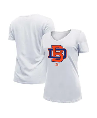 Women's New Era White Denver Broncos City Originals V-Neck T-shirt