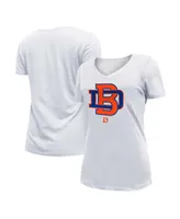 Women's New Era White Denver Broncos City Originals V-Neck T-shirt