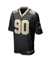 Men's Nike Bryan Bresee Black New Orleans Saints 2023 Nfl Draft First Round Pick Game Jersey