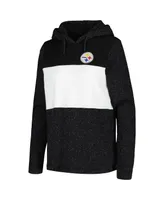 Women's Antigua Black Pittsburgh Steelers Wicket Pullover Hoodie