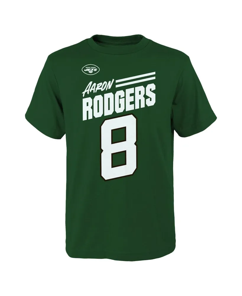 Big Boys Aaron Rodgers Green New York Jets Name and Number Tilt T-shirt